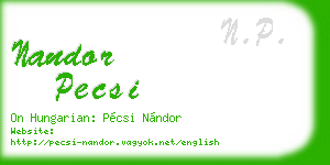 nandor pecsi business card