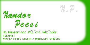 nandor pecsi business card